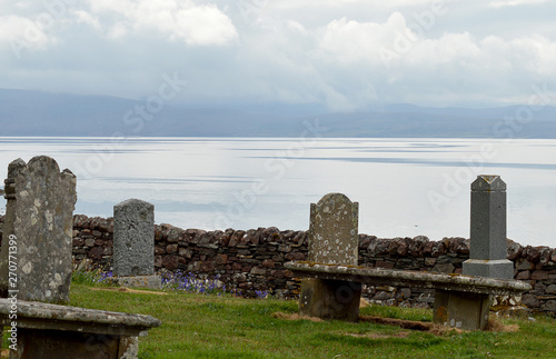 Burial ground at Badenscallie, Ross-shire, Scotland, beside the Atlantic Ocean © douglasmack