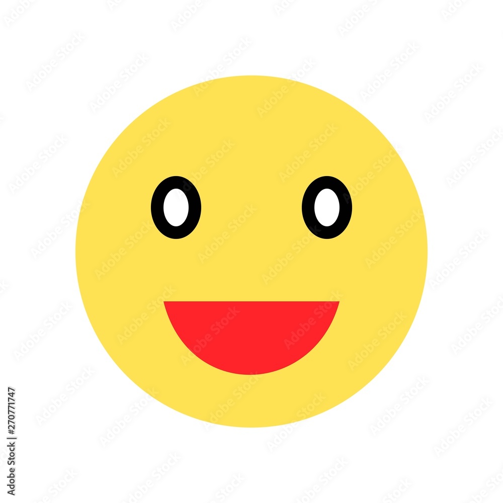 Fototapeta premium Smiling face vector illustration, Isolated flat style icon