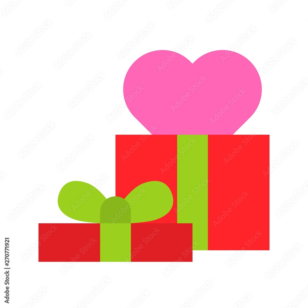 Gift box vector illustration, Isolated flat style icon Gift box vector illustration, Isolated flat style icon