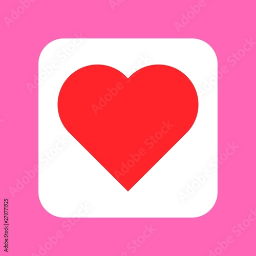 Heart button vector illustration, Isolated flat style icon