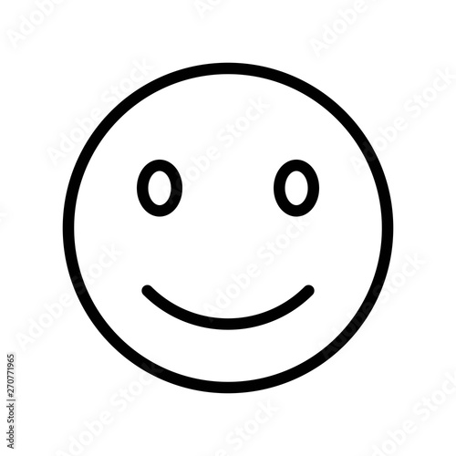 Smiling face vector illustration, line style icon editable outline