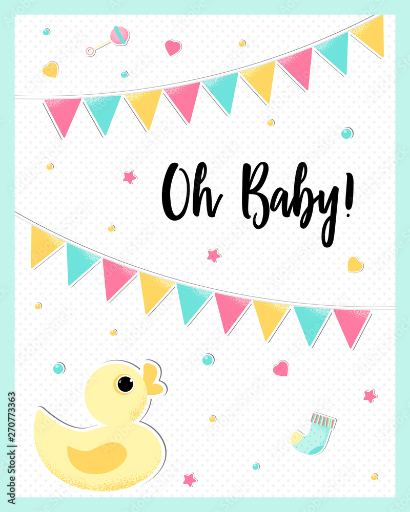 Vector poster of a cute baby duck. Vector poster of a cute baby duck.