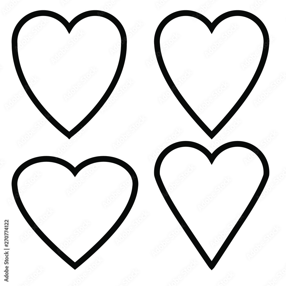 linear heart icon, vector linear icons thin grey line
