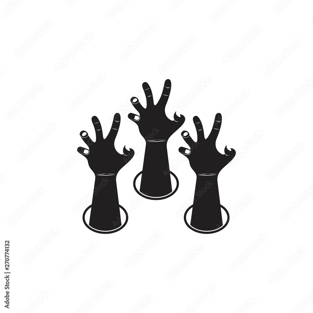 scary hand come out from ground decoration vector scary hand come out from ground decoration vector