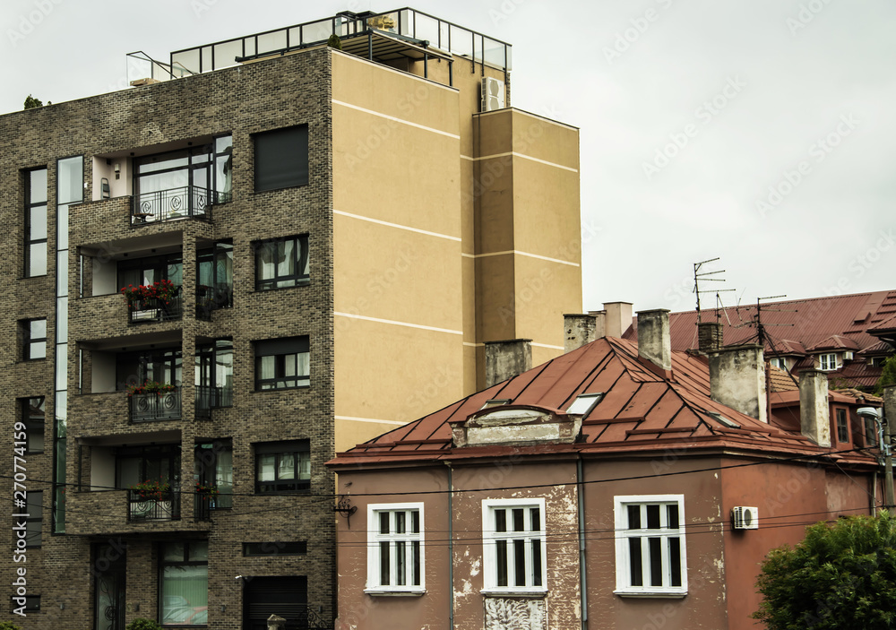 Modern buildings design architecture, brand new apartments, Belgrade, Serbia