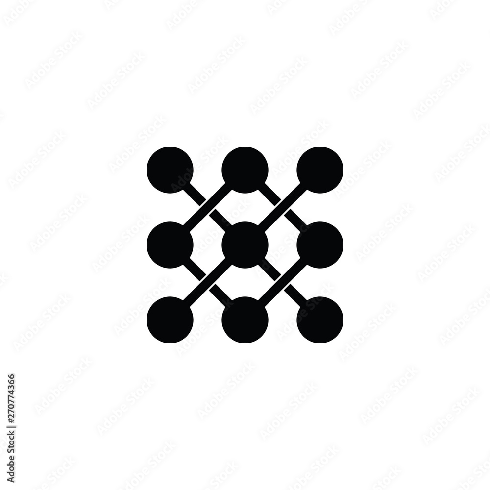 linked dots network overlapping logo vector linked dots network overlapping logo vector