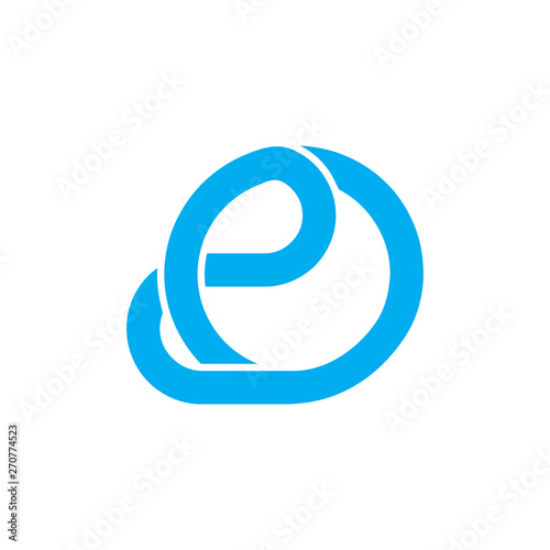 letters o2 linked overlapping line simple logo vector