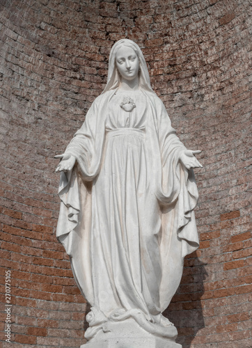 Statue in stone of Virgin Mary