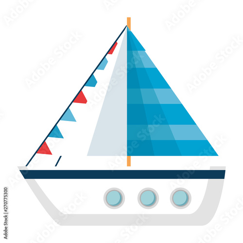 ship sailboat summer isolated icon