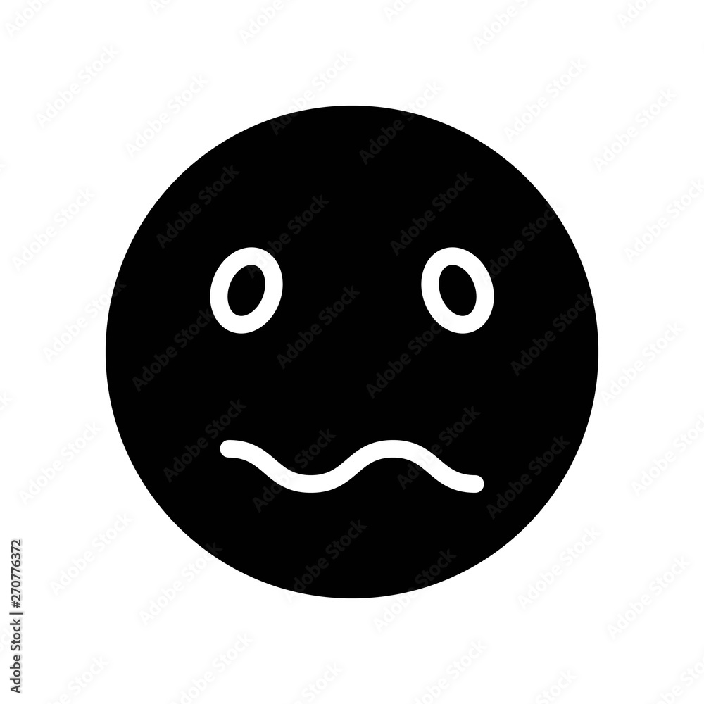 Fototapeta premium Bored face vector illustration, Isolated solid style icon