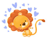 leon con corazones
