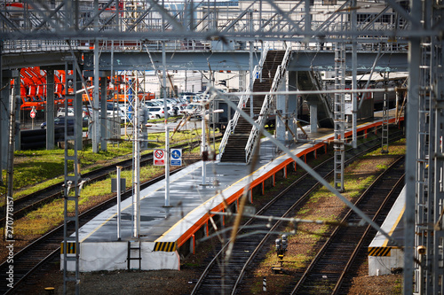 Empty passenger railway apron © alexhitrov