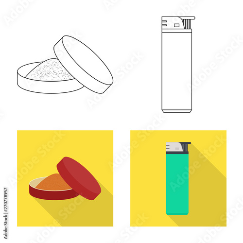 Isolated object of refuse and stop logo. Collection of refuse and habit vector icon for stock.