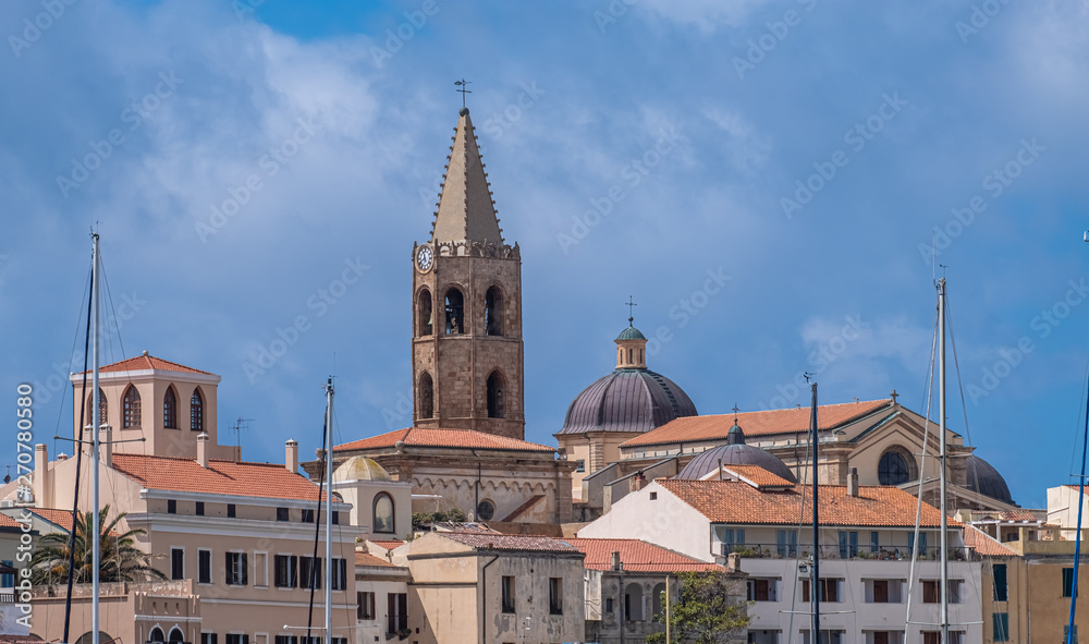 Skyline of Alghero (L'Alguer), province of Sassari , Sardinia, Italy.