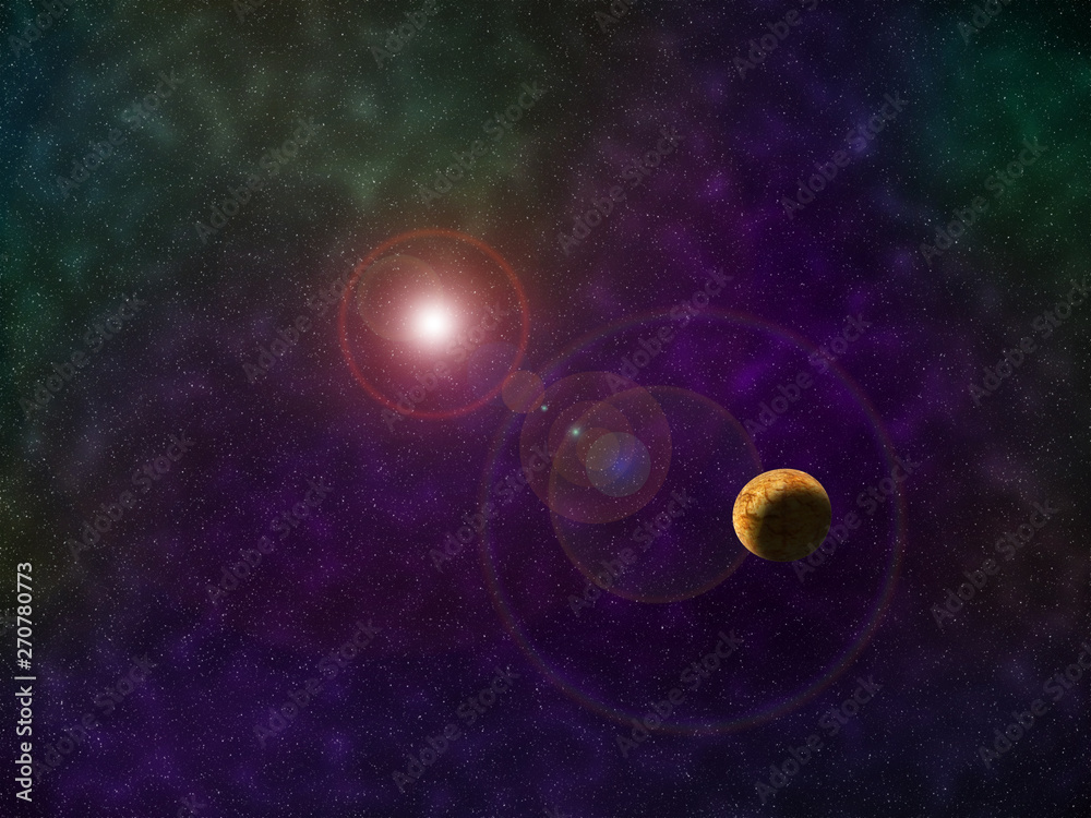 The space illustration nebula planet illustration
