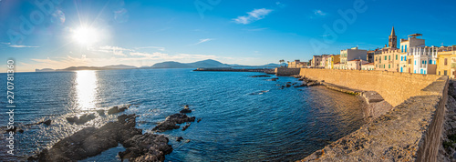 Gorgeous sea font and ramparts, Alghero (L'Alguer), province of Sassari , Sardinia, Italy.  Famous for the beauty of its coast and beaches and its historical city center. photo
