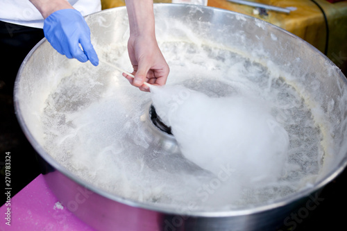 Candy floss machine- making candy floss