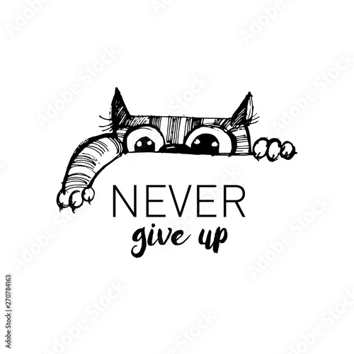 hand drawn vector sketch of funny cats