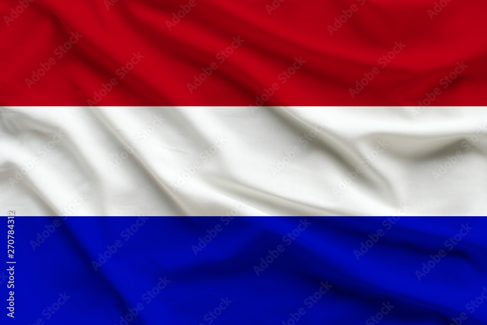 silk national flag of the Netherlands with folds silk national flag of the Netherlands with folds