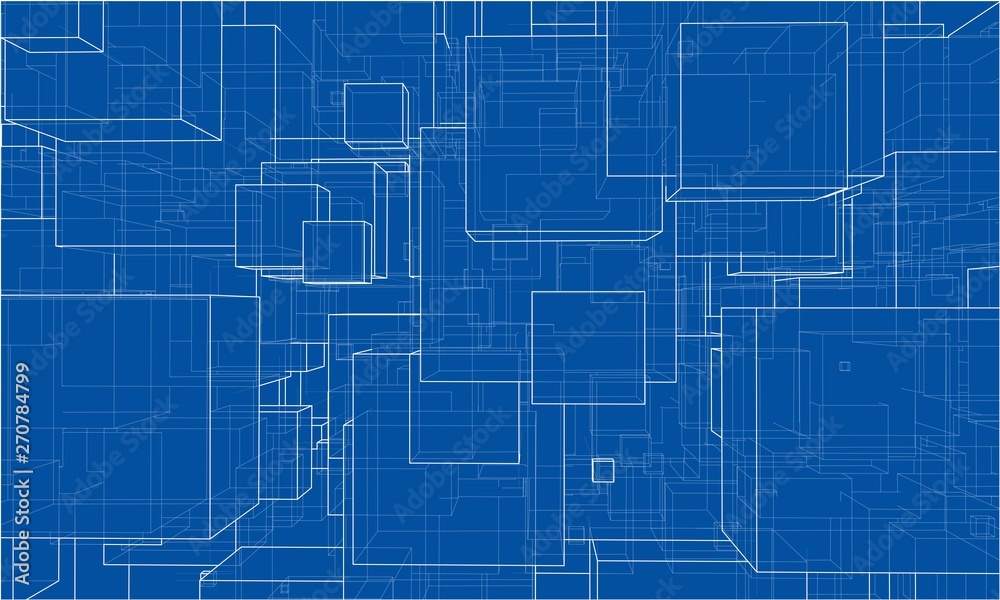 Vector abstract boxes background