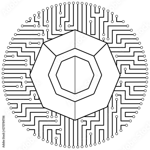 Komodo - cryptocurrency coin. Vector thin line design single isolated icon. Lineart illustration on white background