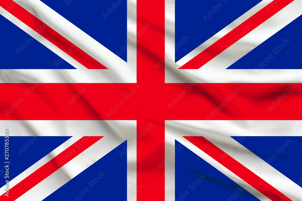silk national flag of Great Britain with folds silk national flag of Great Britain with folds