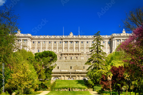 Madrid, Spain. Royal Palace. View from the garden.