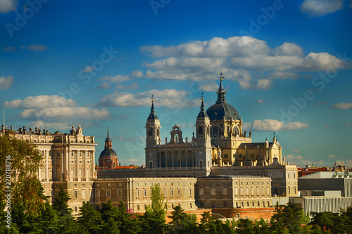 Madrid, Spain. Panorama of the city, view of the cathedral.