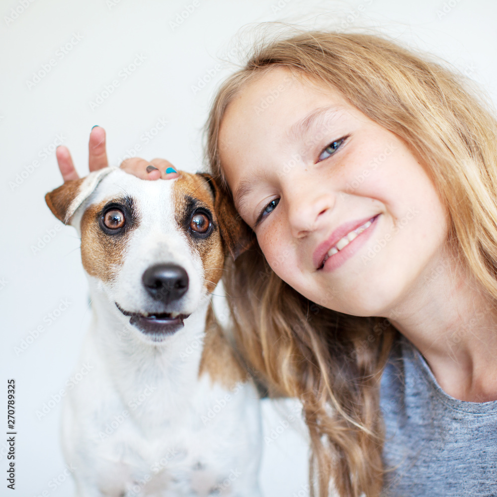Happy child with dog Happy child with dog