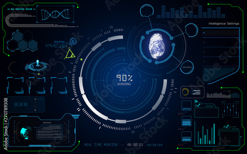 HUD UI virtual system cybersecurity digital tech innovative concept