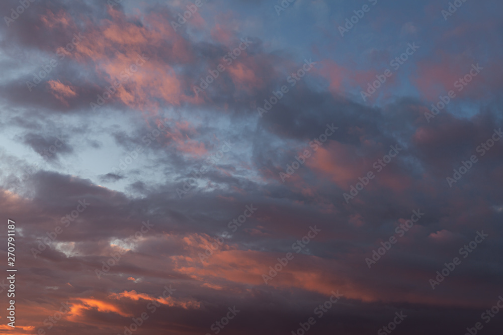 dramatic sky with cloud at sunset
