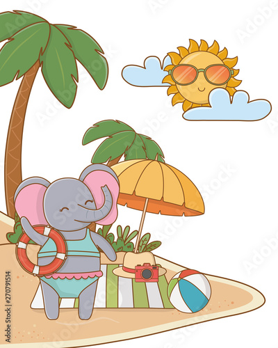 cute animal enjoying summer vacations