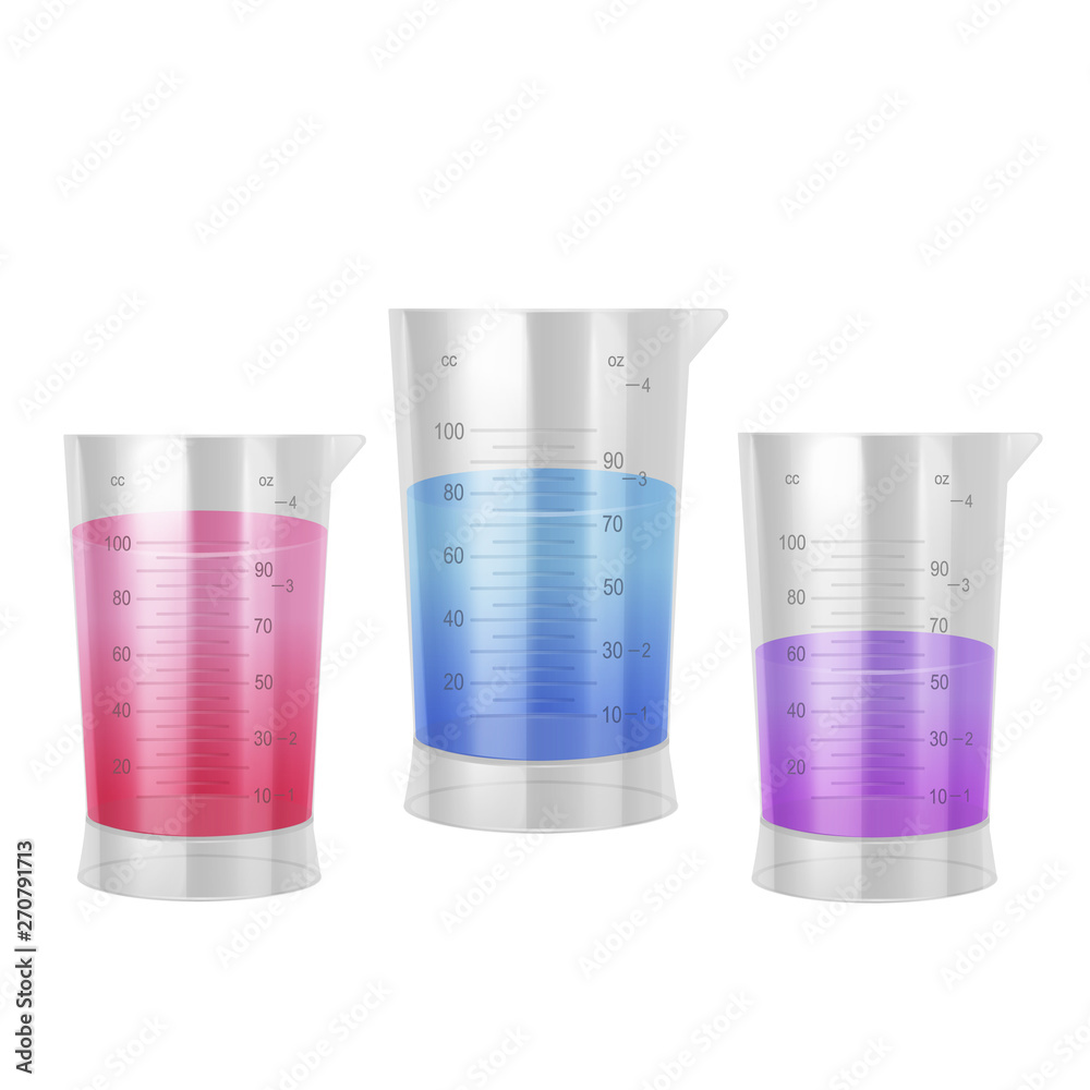 Set of Test-tubes with purple red and blue liquid on white background, Measurement cup. Vector EPS 10 illustration Set of Test-tubes with purple red and blue liquid on white background, Measurement cup. Vector EPS 10 illustration