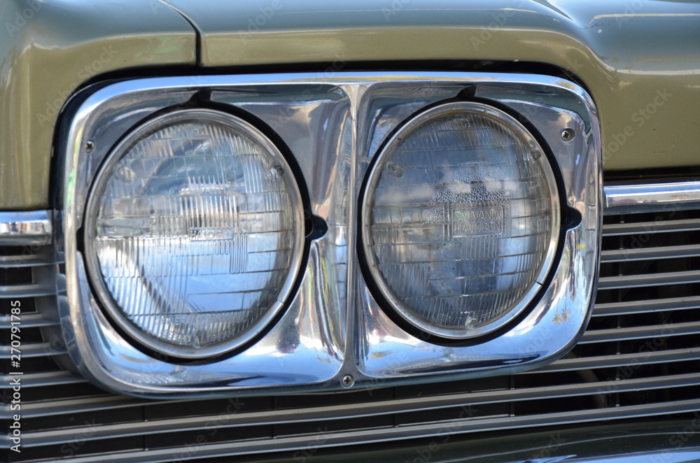 car headlights close-up 