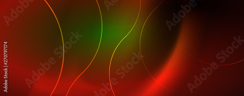 Shiny neon lines template - northern lights glowing blur lines. Futuristic style glow neon 80s disco club or night party techno template