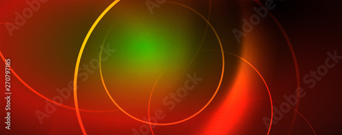 Shiny neon lines template - northern lights glowing blur lines. Futuristic style glow neon 80s disco club or night party techno template
