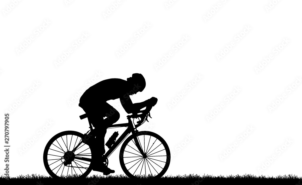Obraz premium Cycling Silhouette on white background