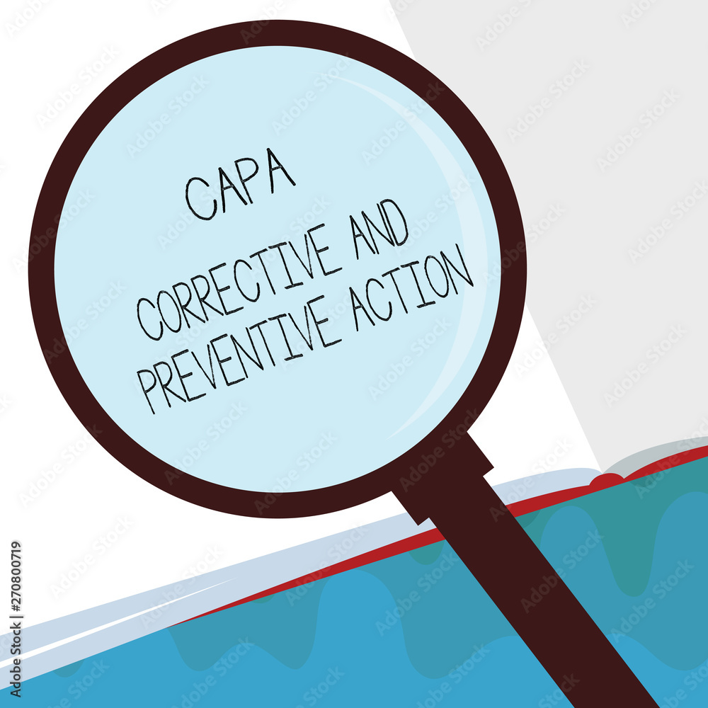 Handwriting text Capa Corrective And Preventive Action. Concept meaning  Elimination of nonconformities. Stock Illustration | Adobe Stock