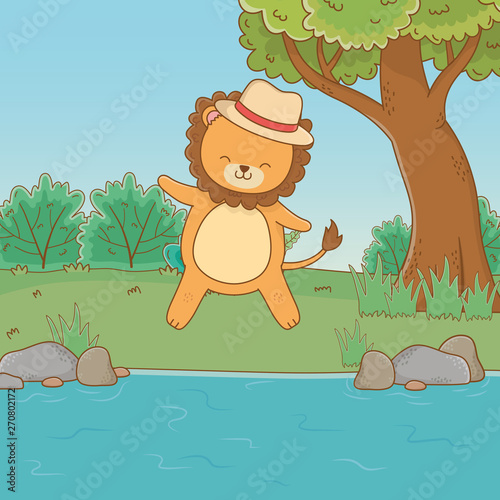 cute animal enjoying summer vacations