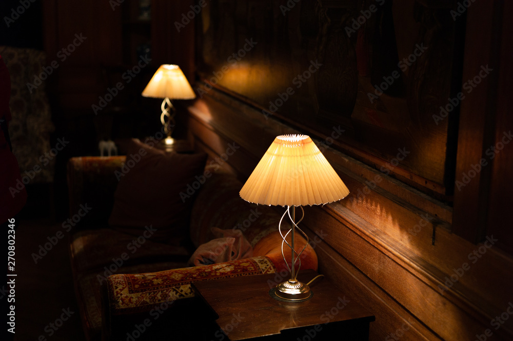 Warm glow from table lamps Warm glow from table lamps
