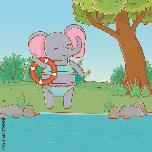cute animal enjoying summer vacations
