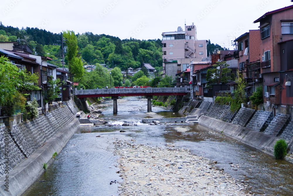 River in the ancient city of Takayama in Japan