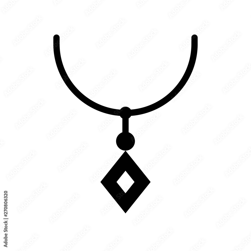 Necklace vector illustration, Isolated solid style icon Necklace vector illustration, Isolated solid style icon