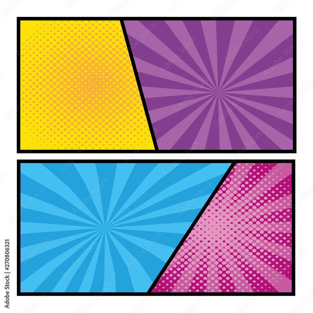 Pop art background frames vector illustration Pop art background frames vector illustration