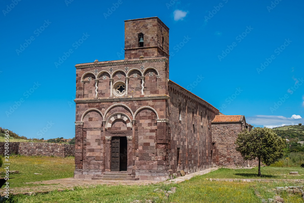 The exquisite church of Nostra Signora di Tergu, province of Sassari , Sardinia, Italy.  One of the most outstanding examples of Romanesque architecture in the island