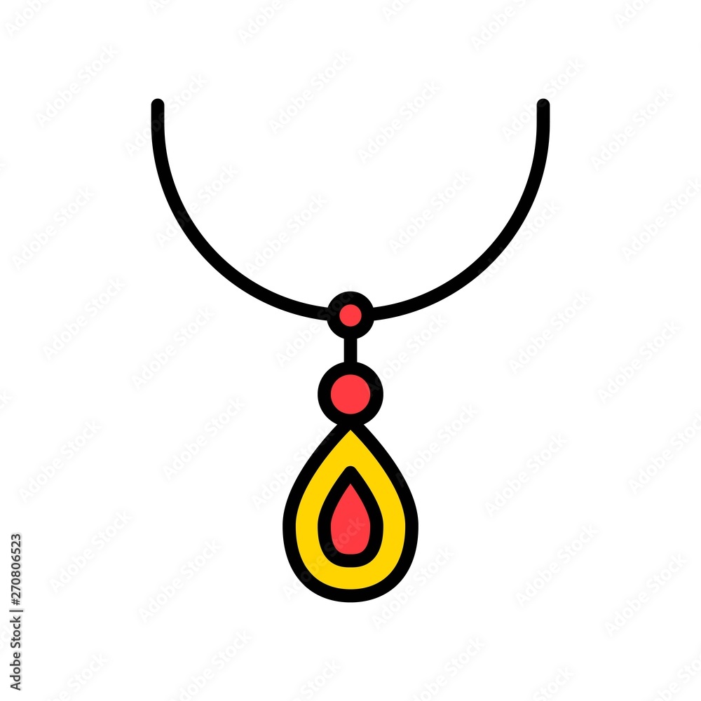 Necklace vector icon, filled style editable outline Necklace vector icon, filled style editable outline