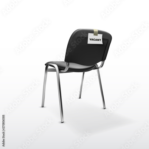 3D Modern Office Chair Black Cloth With Vacant Sign