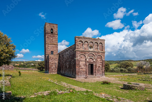 The exquisite church of Nostra Signora di Tergu, province of Sassari , Sardinia, Italy. One of the most outstanding examples of Romanesque architecture in the island