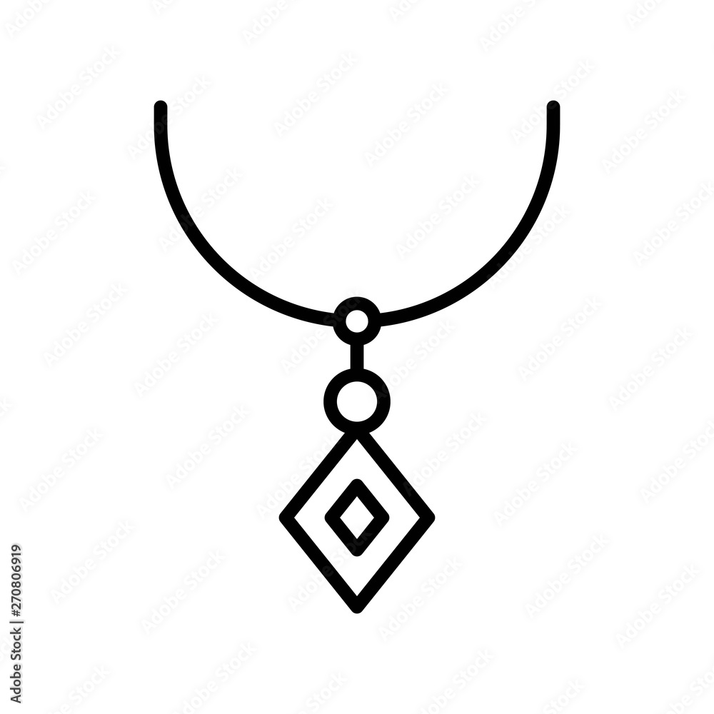 Necklace vector illustration, Isolated line style icon Necklace vector illustration, Isolated line style icon