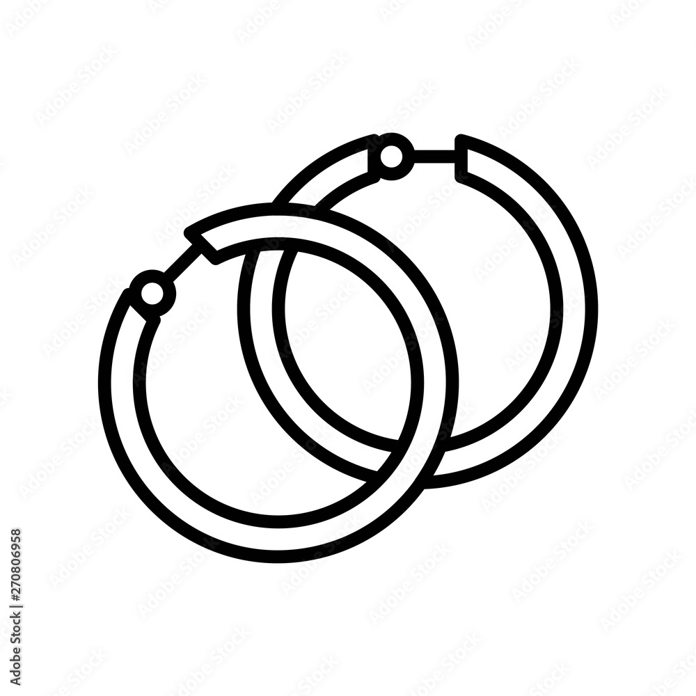 Earrings vector illustration, Isolated line style icon Earrings vector illustration, Isolated line style icon